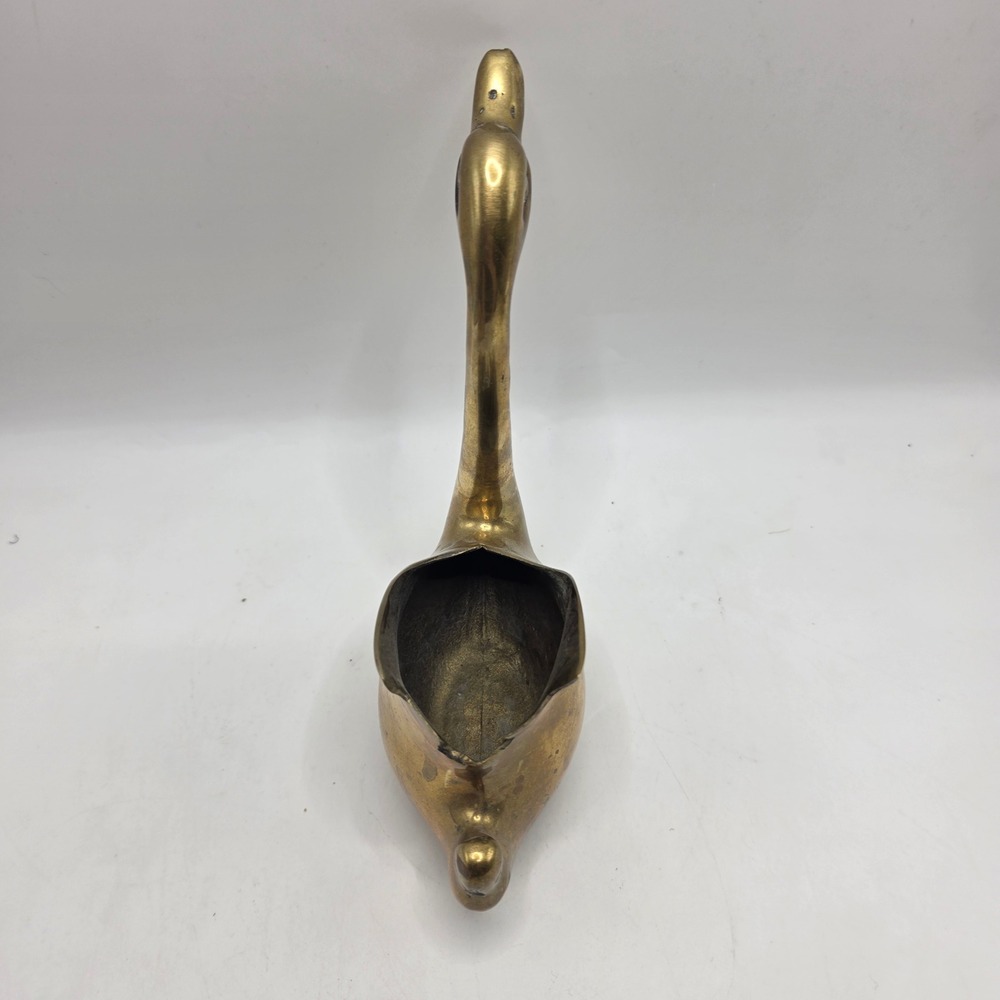 Vintage Brass Swan Planter Catchall Dish Gold Bird Figurine Mid Century Decor - Picture 6 of 10